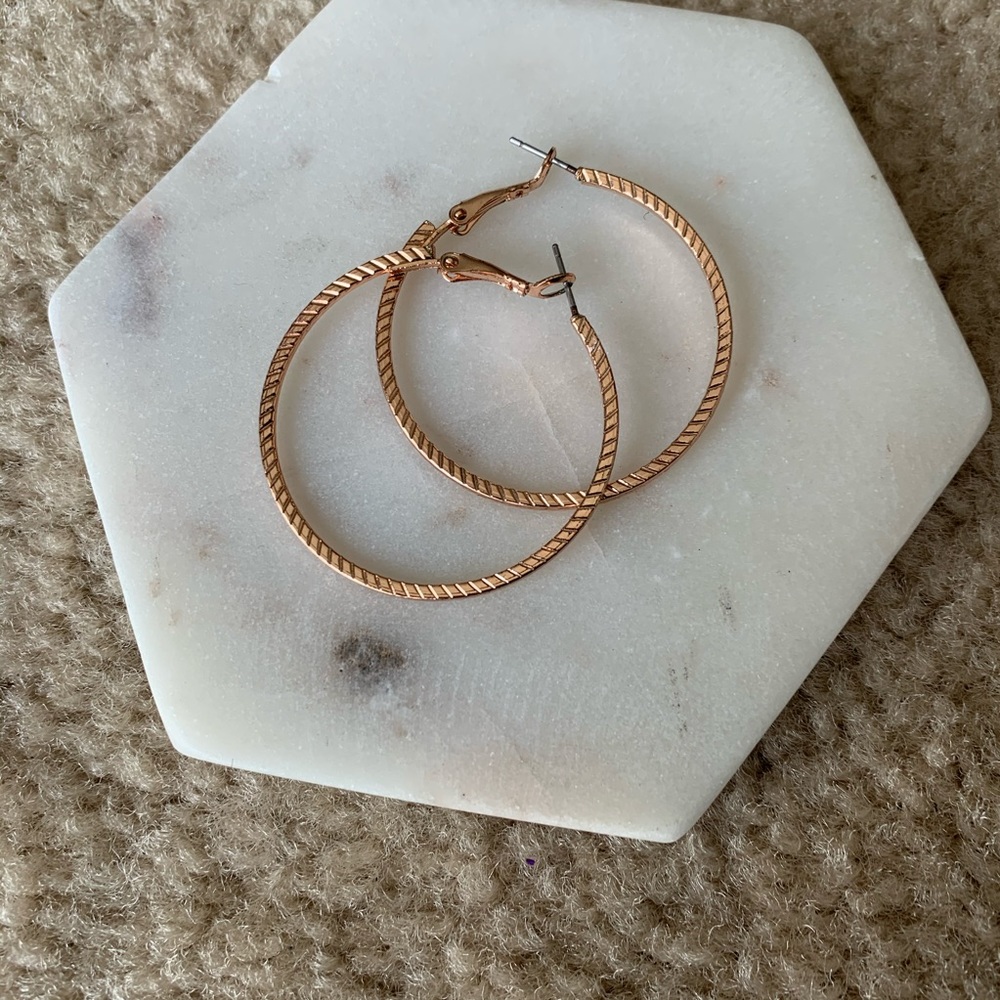 Charming Charlie Rose Gold Hoops